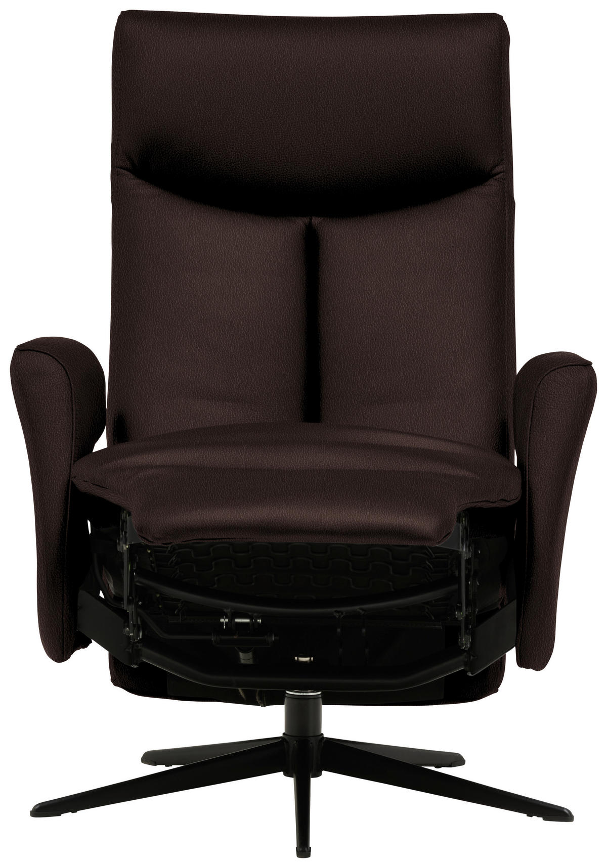 RELAXSESSEL in Leder Dunkelbraun  - Dunkelbraun/Schwarz, Design, Leder/Metall (74/105/82cm) - Welnova