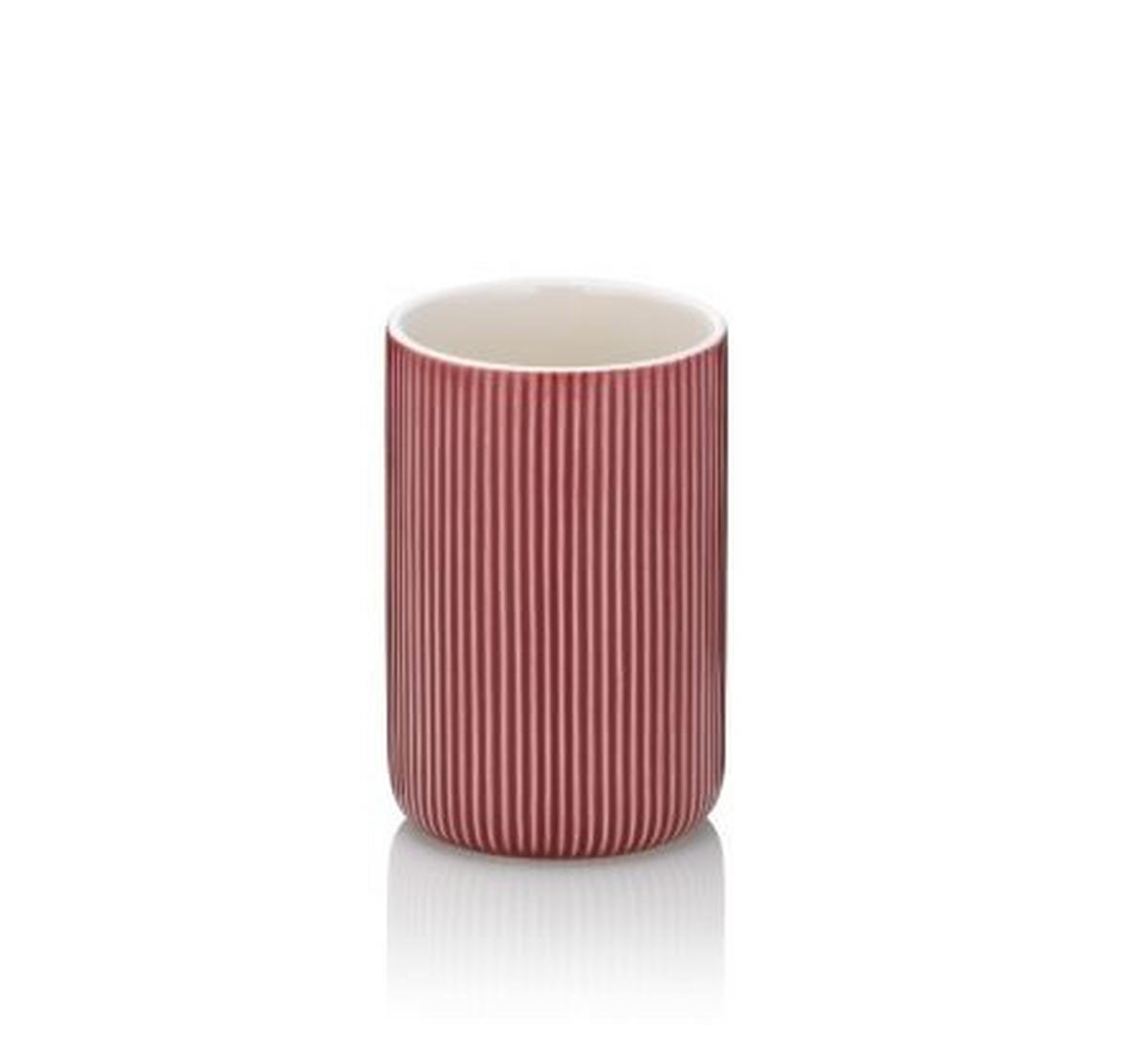 ZAHNPUTZBECHER Keramik  - Rot, Basics, Keramik (7,5/10,5cm) - Kela