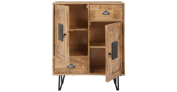 KOMMODE in 80/100/40 cm - Hellbraun/Schwarz, LIFESTYLE, Holz/Metall (80/100/40cm) - Landscape