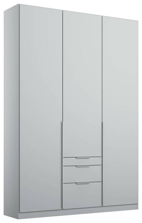 DREHTÜRENSCHRANK in Hellgrau  - Hellgrau/Alufarben, Modern, Holzwerkstoff (136/229/54cm) - Rauch Möbel