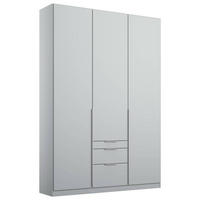 DREHTÜRENSCHRANK in Hellgrau  - Hellgrau/Alufarben, Modern, Holzwerkstoff (136/229/54cm) - Rauch Möbel