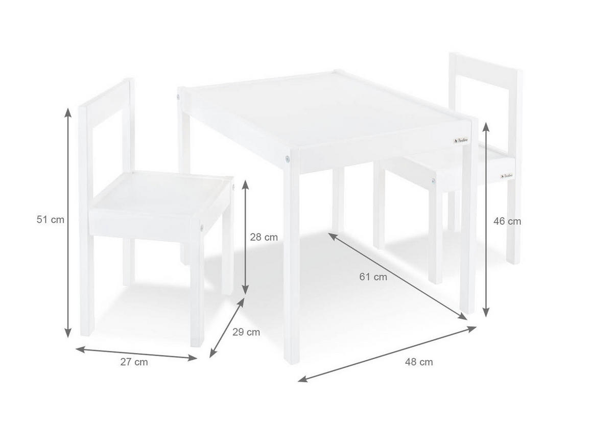 KINDERSITZGRUPPE OLAF Weiß  - Weiß, Basics, Holz (61/48/51cm) - Pinolino