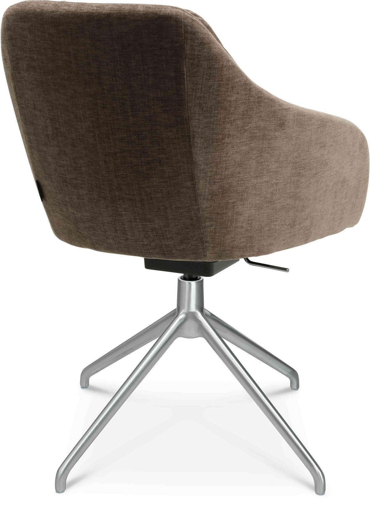ARMLEHNSTUHL  in Aluminium Velours  - Graubraun/Alufarben, Design, Textil/Metall (58/81,5-84,5/60cm) - Johann Jakob
