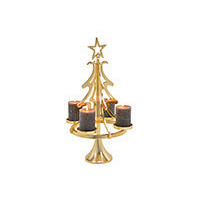 TEELICHTHALTER  - Goldfarben, Basics, Metall (32/55/32cm) - X-Mas