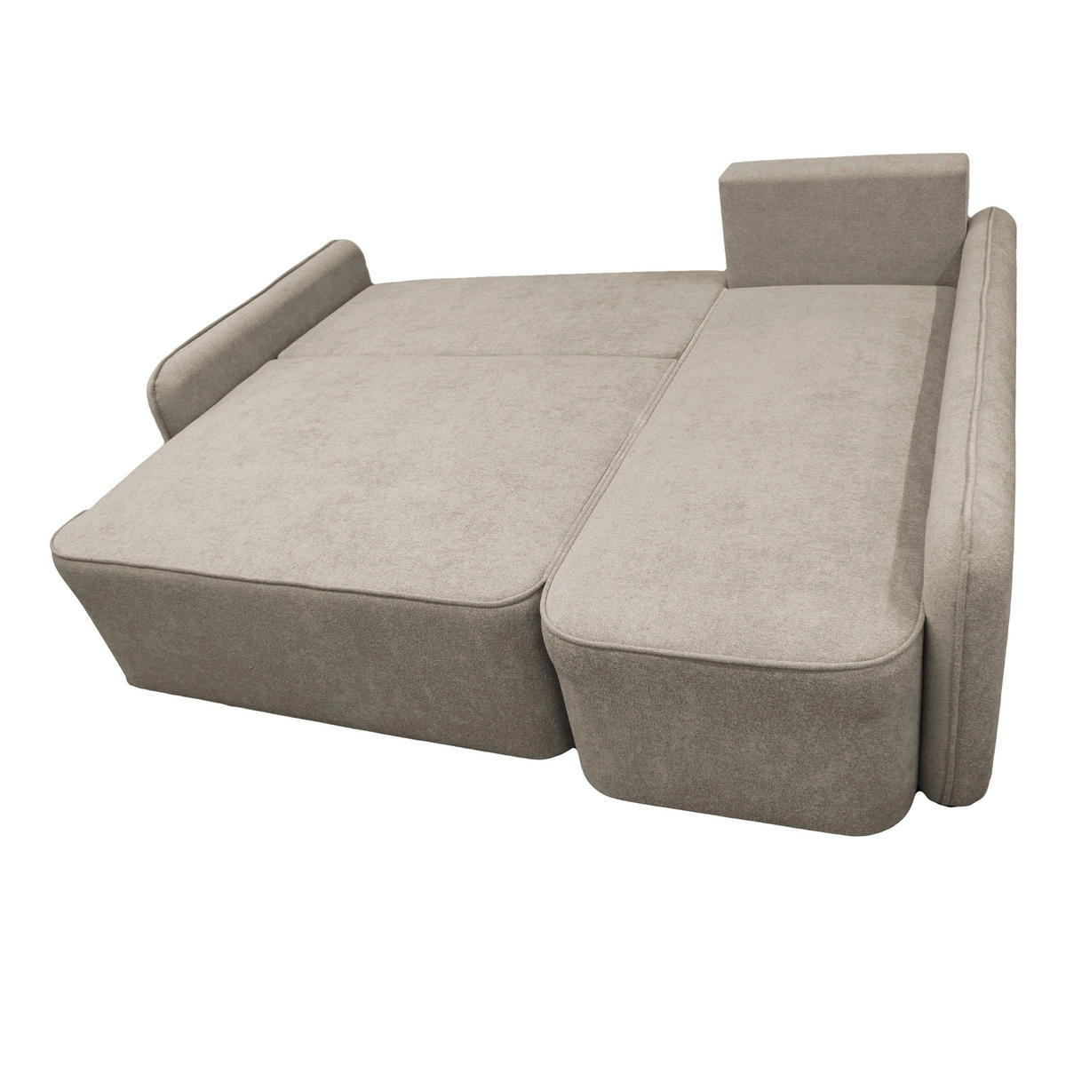 ECKSOFA in Struktur, Bouclé Taupe  - Taupe/Schwarz, Design, Kunststoff/Textil (209/143cm) - MID.YOU