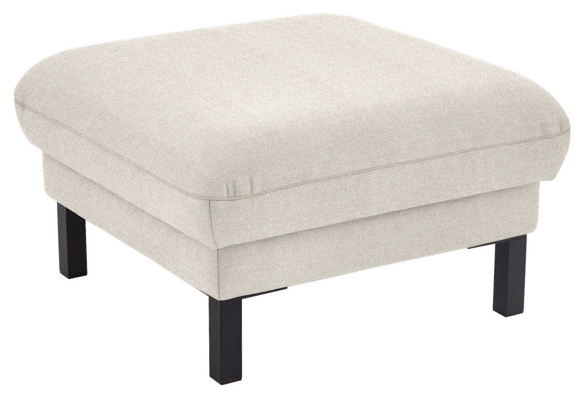 HOCKER in Textil Beige  - Beige/Schwarz, Design, Textil/Metall (74/46/74cm) - Pure Home Comfort