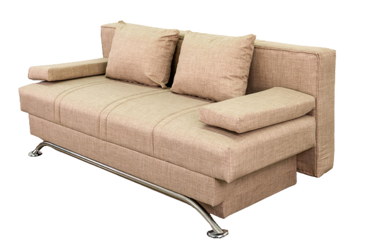 TROSJED plastika, tekstil, drvni materijal  smeđa    - smeđa/boje aluminija, Design, drvni materijal/tekstil (200/85/100cm) - Hom`in