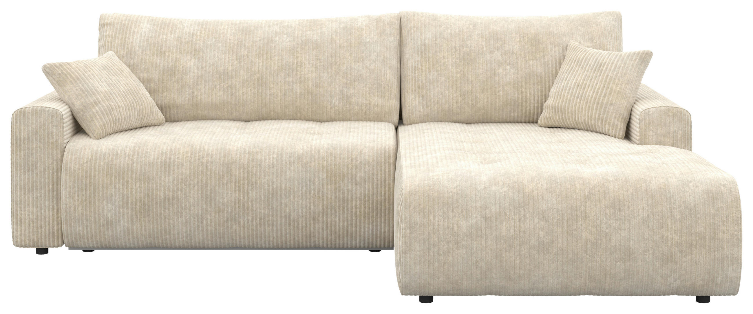 ECKSOFA Naturfarben Webstoff  - Schwarz/Naturfarben, KONVENTIONELL, Kunststoff/Textil (270/192cm) - Carryhome