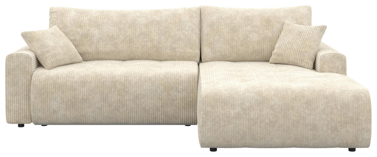 ECKSOFA Naturfarben Webstoff  - Schwarz/Naturfarben, KONVENTIONELL, Kunststoff/Textil (270/192cm) - Carryhome