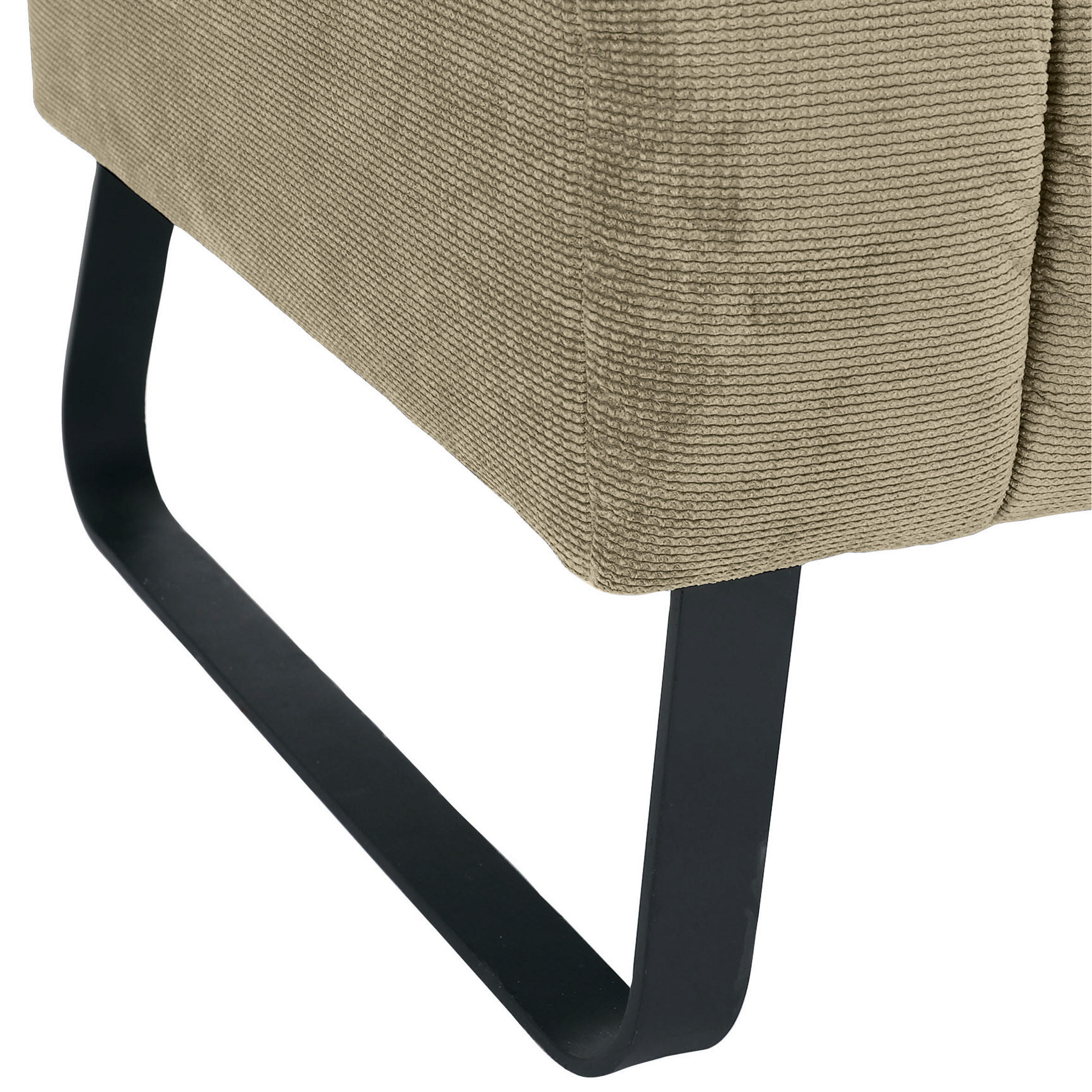 SITZBANK 175/87/77 cm Flachgewebe Taupe Metall  - Taupe/Schwarz, Design, Textil/Metall (175/87/77cm) - Novel
