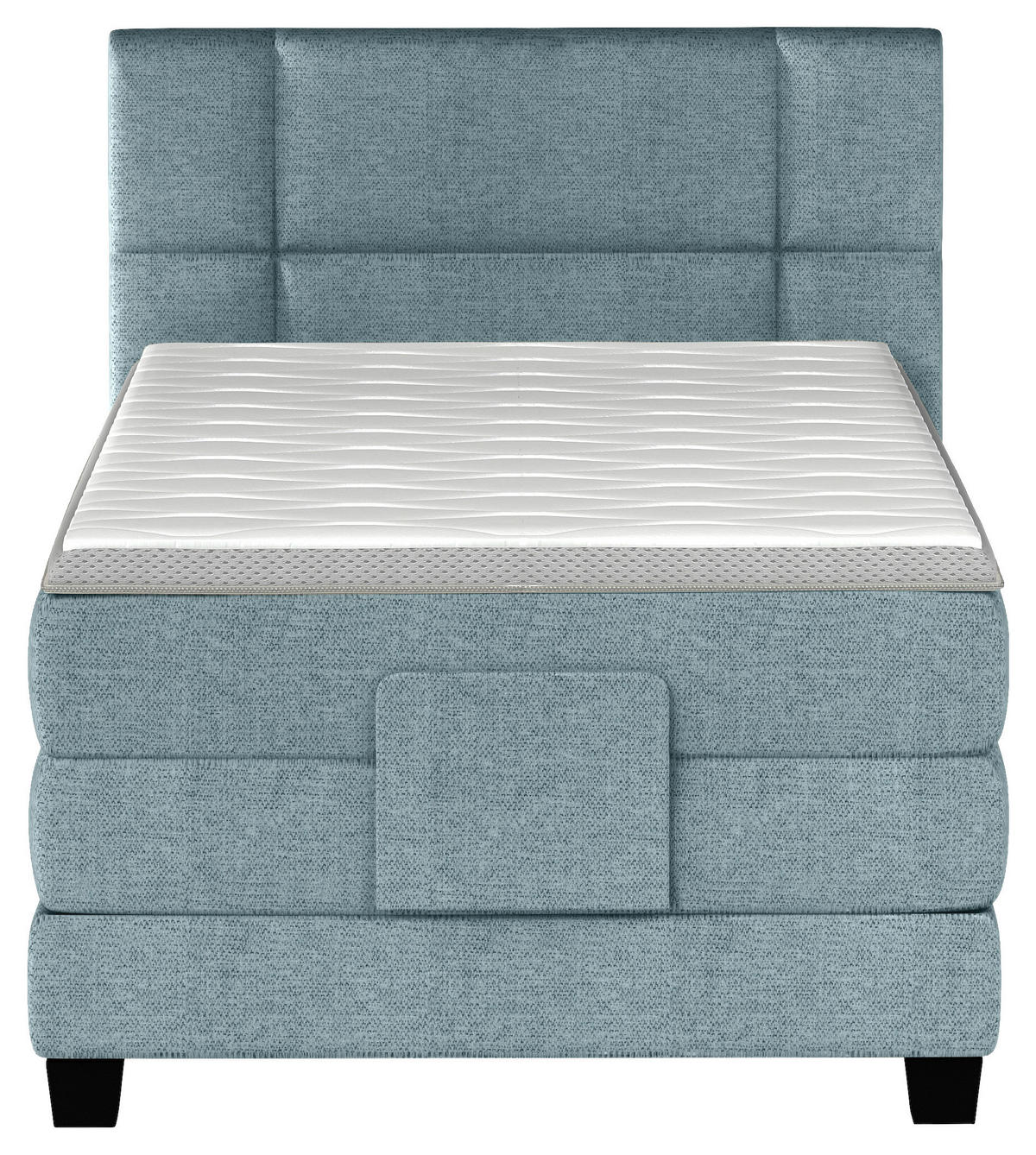 BOXSPRINGBETT 90/200 cm  in Graublau  - Graublau/Schwarz, KONVENTIONELL, Holz/Kunststoff (90/200cm) - Esposa