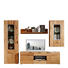 WOHNWAND Balkeneiche furniert, massiv Eichefarben - Eichefarben, KONVENTIONELL, Glas/Holz (293/200/47cm) - Cantus