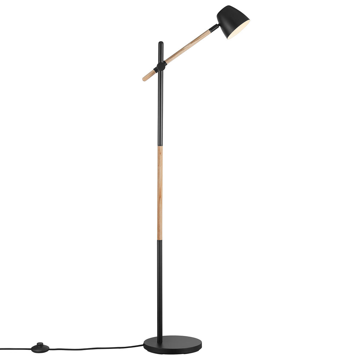 STEHLEUCHTE 53,6/35/130,5 cm    - Eschefarben/Schwarz, Design, Holz/Metall (53,6/35/130,5cm) - Nordlux