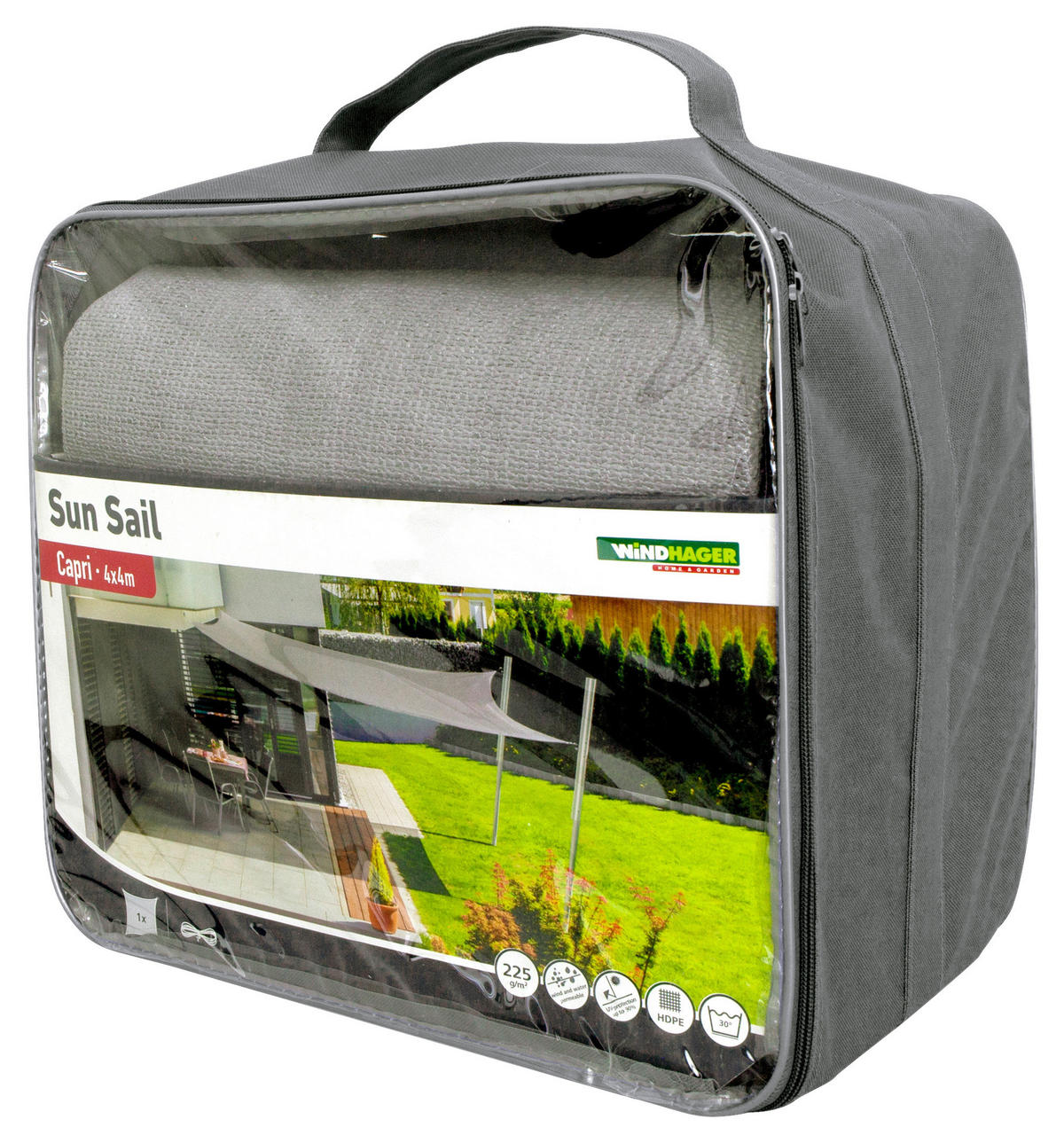 ZAHRADNÍ PLACHTA PROTI SLUNCI 400/400 cm - šedá, Basics (400/400cm)