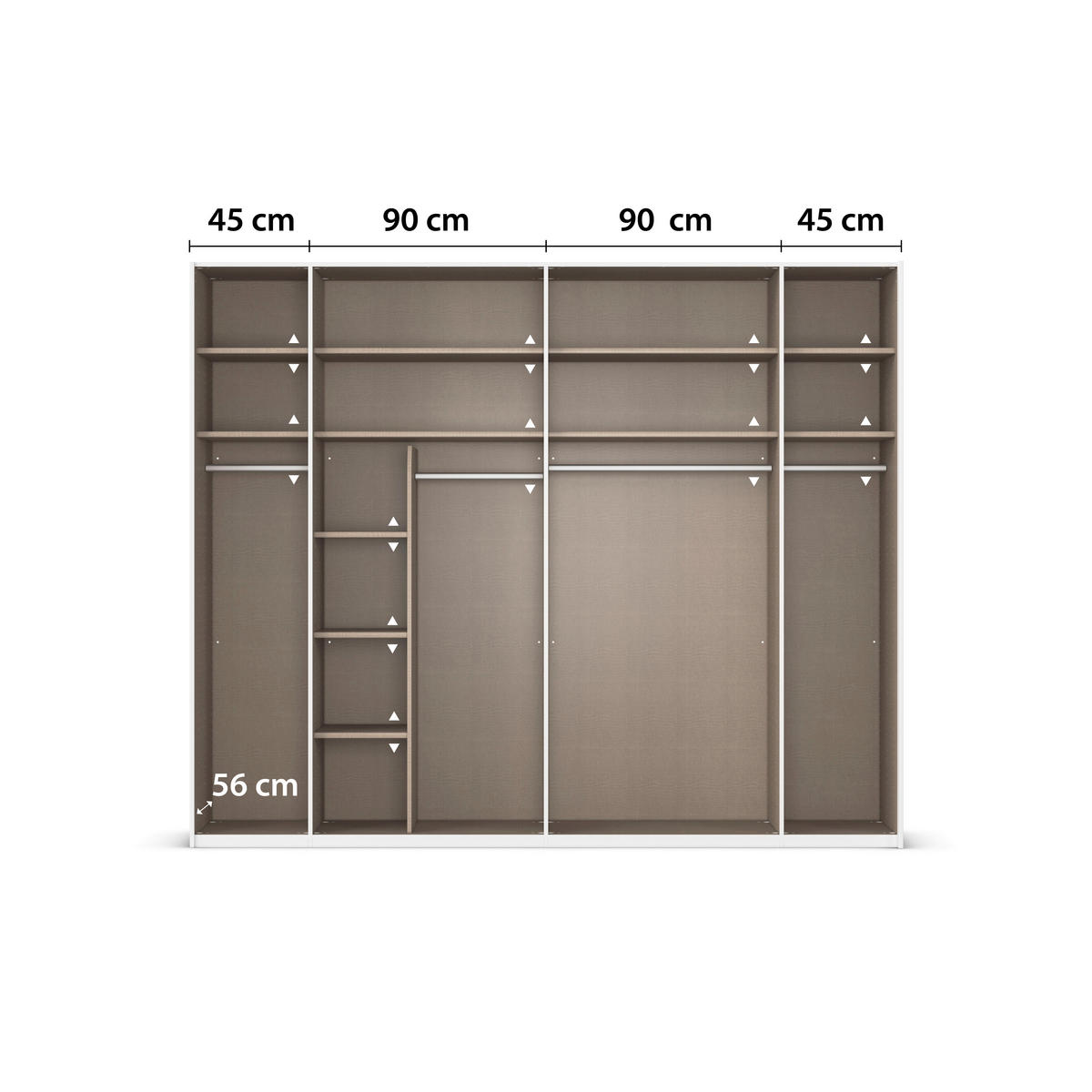 SCHWEBETÜRENSCHRANK in Graphitfarben  - Graphitfarben, Design, Glas/Holzwerkstoff (271/223/68cm) - Xora