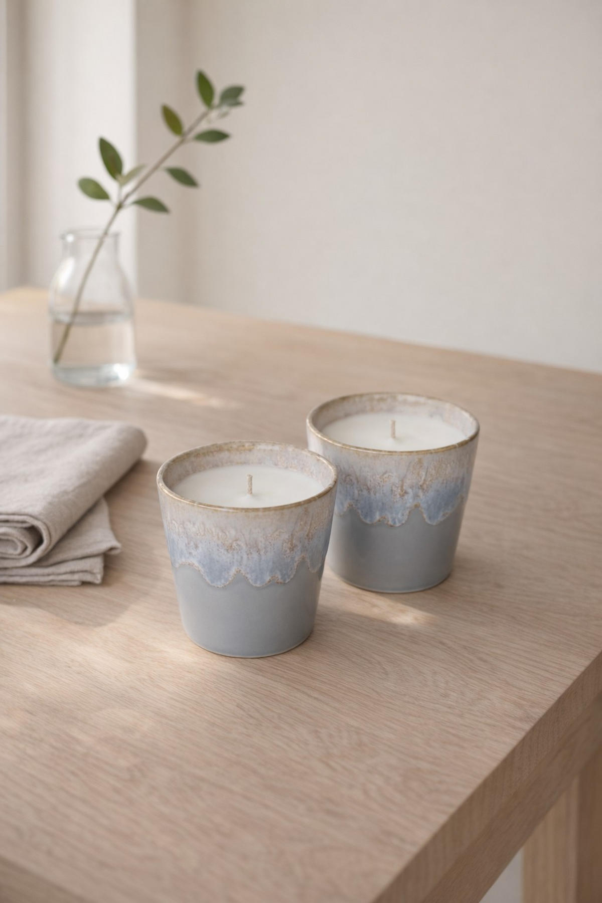 KERZE IM ESPRESSOBECHER - SET - Hellgrau, Basics, Naturmaterialien/Keramik (0,07l) - Costa Nova