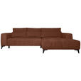 ECKSOFA  in Chenille Rostfarben  279/222 cm  - Rostfarben/Schwarz, KONVENTIONELL, Kunststoff/Textil (279/222cm) - Hom`in