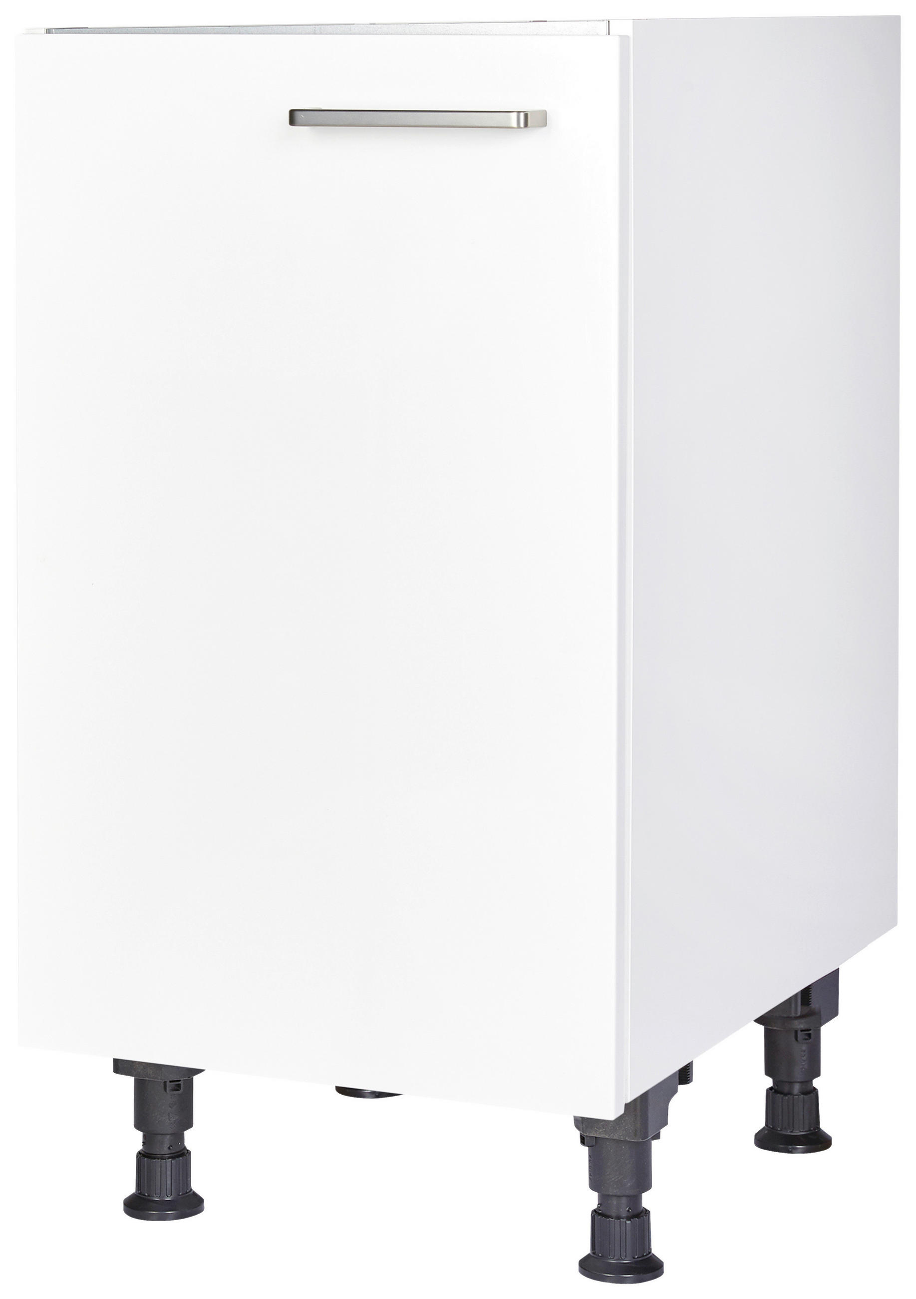 SPÜLENUNTERSCHRANK 45/87/56 cm  in Weiß  - Edelstahlfarben/Weiß, MODERN, Holzwerkstoff/Metall (45/87/56cm) - Nobilia