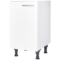 SPÜLENUNTERSCHRANK 45/87/56 cm  in Weiß  - Edelstahlfarben/Weiß, MODERN, Holzwerkstoff/Metall (45/87/56cm) - Nobilia