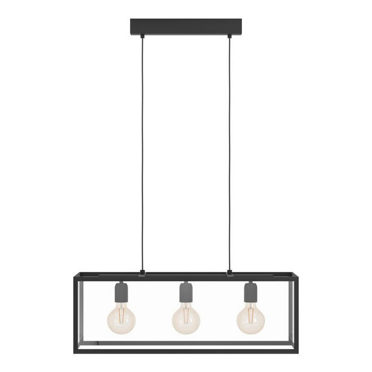 HÄNGELEUCHTE 73/20/110 cm  - Schwarz, Design, Glas/Metall (73/20/110cm) - Eglo