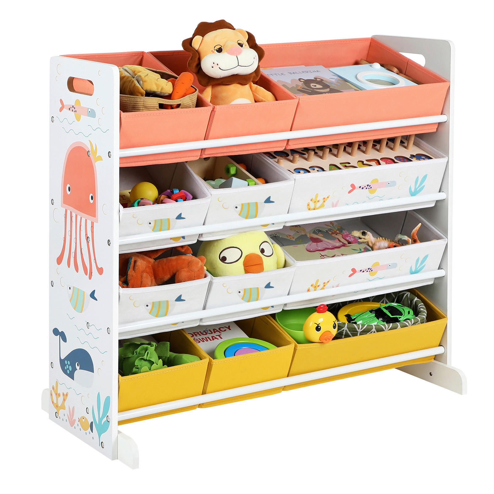 KINDERREGAL 83/78/38 cm - Weiß, MODERN, Holzwerkstoff/Textil (83/78/38cm) - MID.YOU