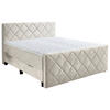 BOXSPRINGBETT 180/200 cm  in Creme  - Creme/Schwarz, KONVENTIONELL, Kunststoff/Textil (180/200cm) - home24