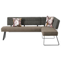 ECKBANK 225/169 cm  in Schwarz, Sandfarben, Hellbraun  - Sandfarben/Hellbraun, Design, Textil/Metall (225/169cm) - Dieter Knoll