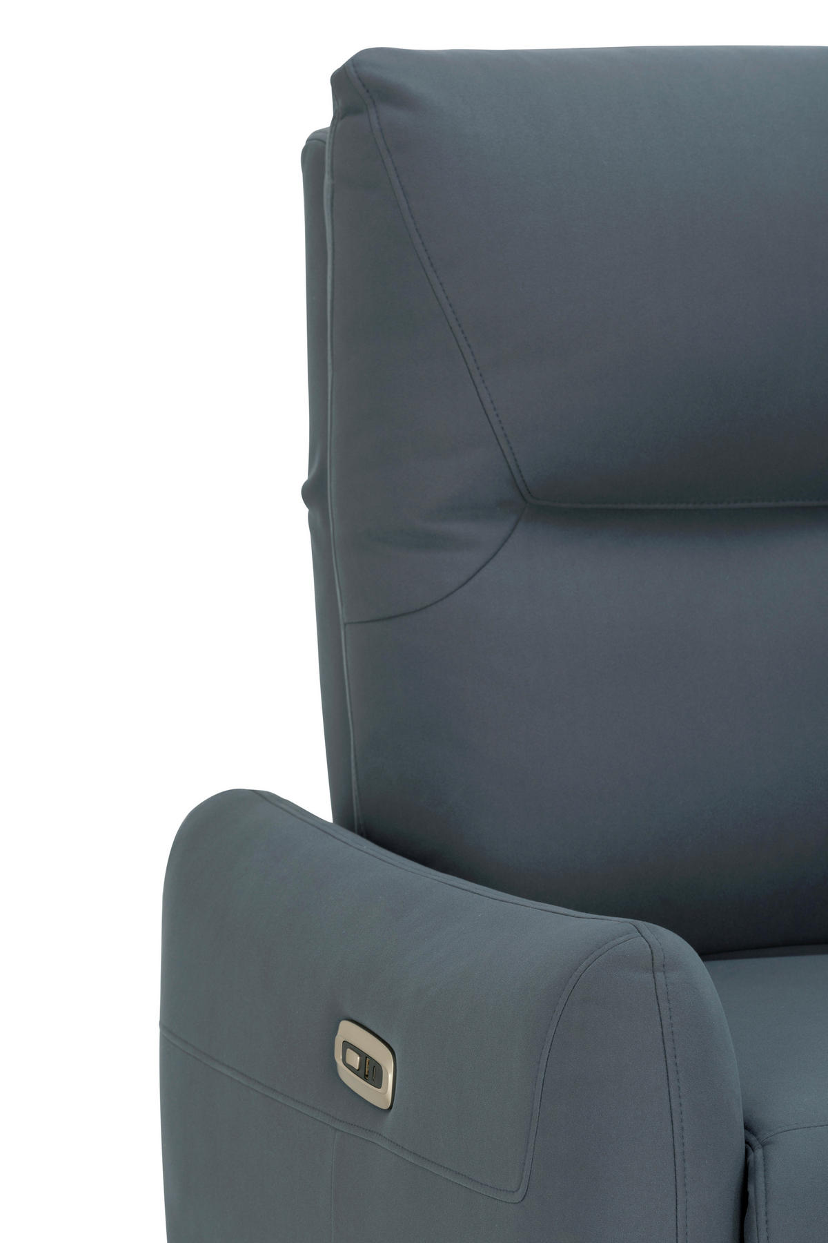 SITZGARNITUR Mikrofaser Dunkelblau  - Schwarz/Dunkelblau, KONVENTIONELL, Textil/Metall - Livetastic