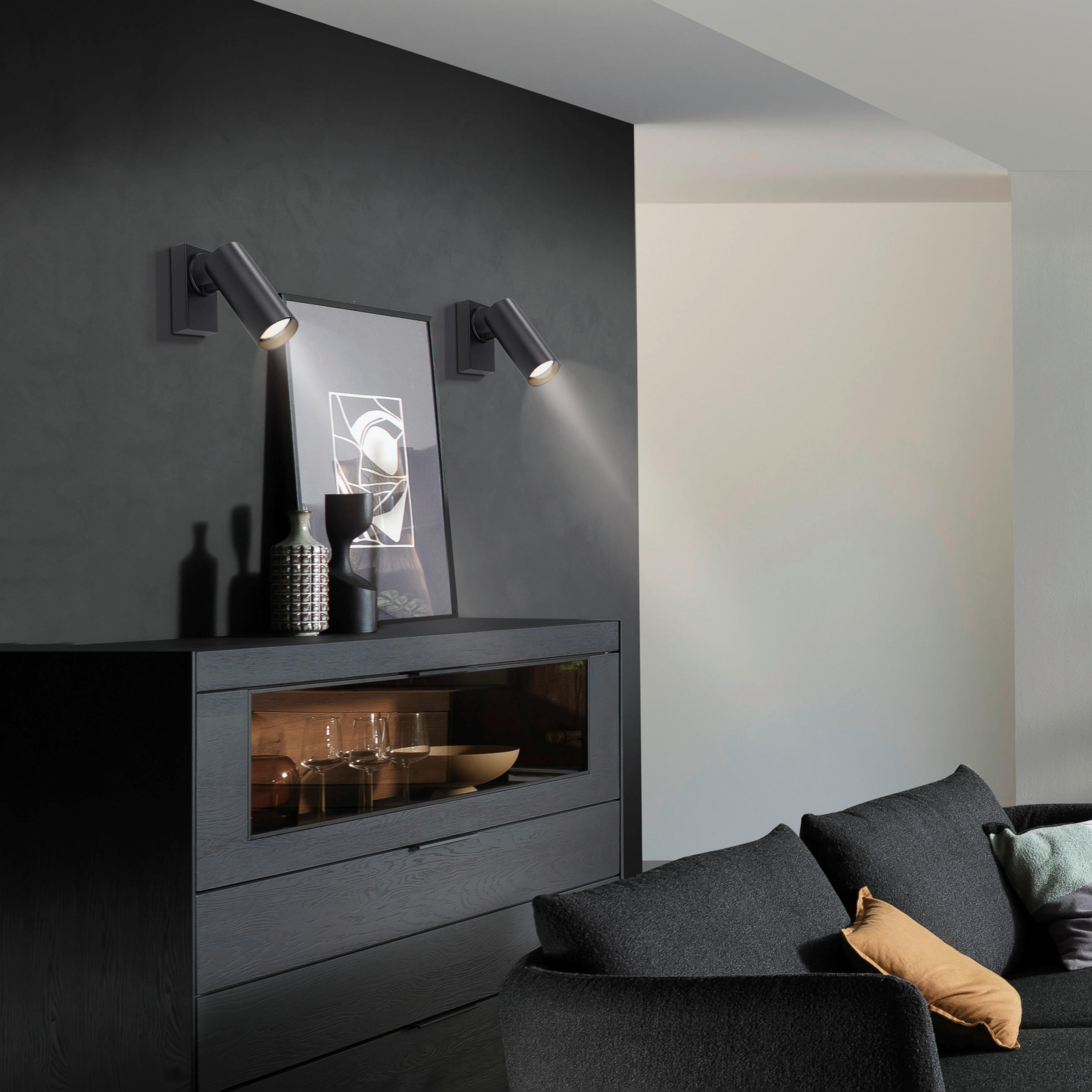 LED-DECKENLEUCHTE SW RIK 20/15/16,5 cm   - Schwarz, KONVENTIONELL, Kunststoff/Metall (20/15/16,5cm) - Schöner Wohnen
