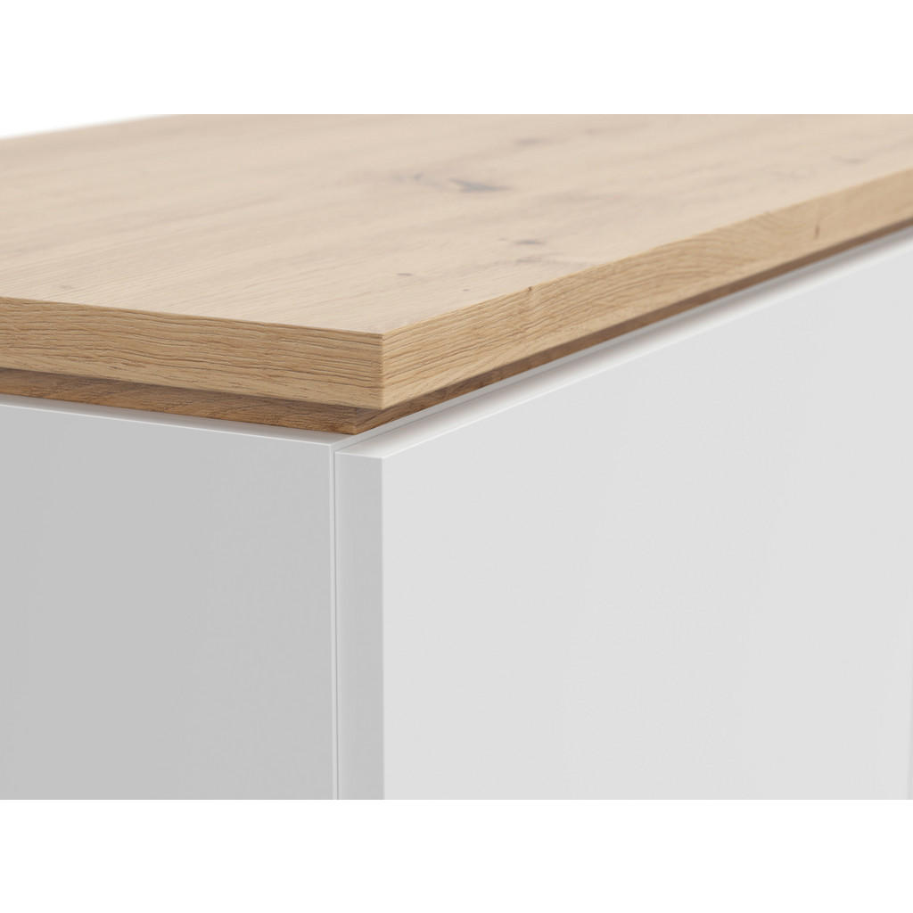 Thumbnail - Xora Highboard, Weiß, Eiche Artisan, Holzwerkstoff, 2 Fächer, 100x121x42 cm, FSC Mix, Beimöbel erhältlich, stehend, Wohn...