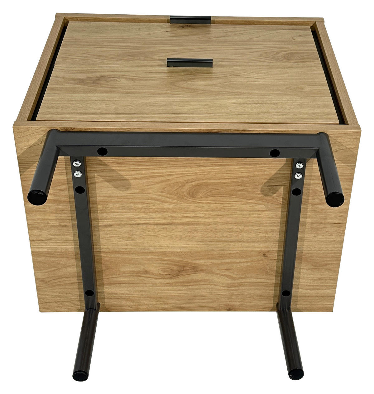 SÄNGBORD i antracit, ekfärgad  - grå/antracit, Design, metall/trämaterial (53/56,2/40cm) - Xora