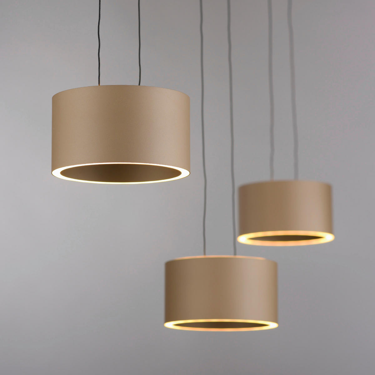 LED-HÄNGELEUCHTE 110/15/180 cm   - Bronzefarben, Design, Kunststoff/Metall (110/15/180cm) - Neuhaus PURE