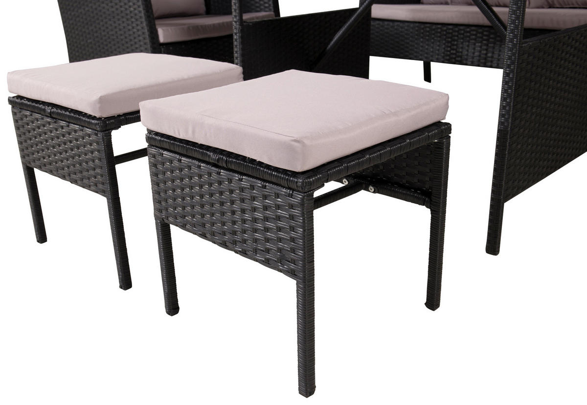 LOUNGESET  - grå/svart, Klassisk, plast - Gardenson
