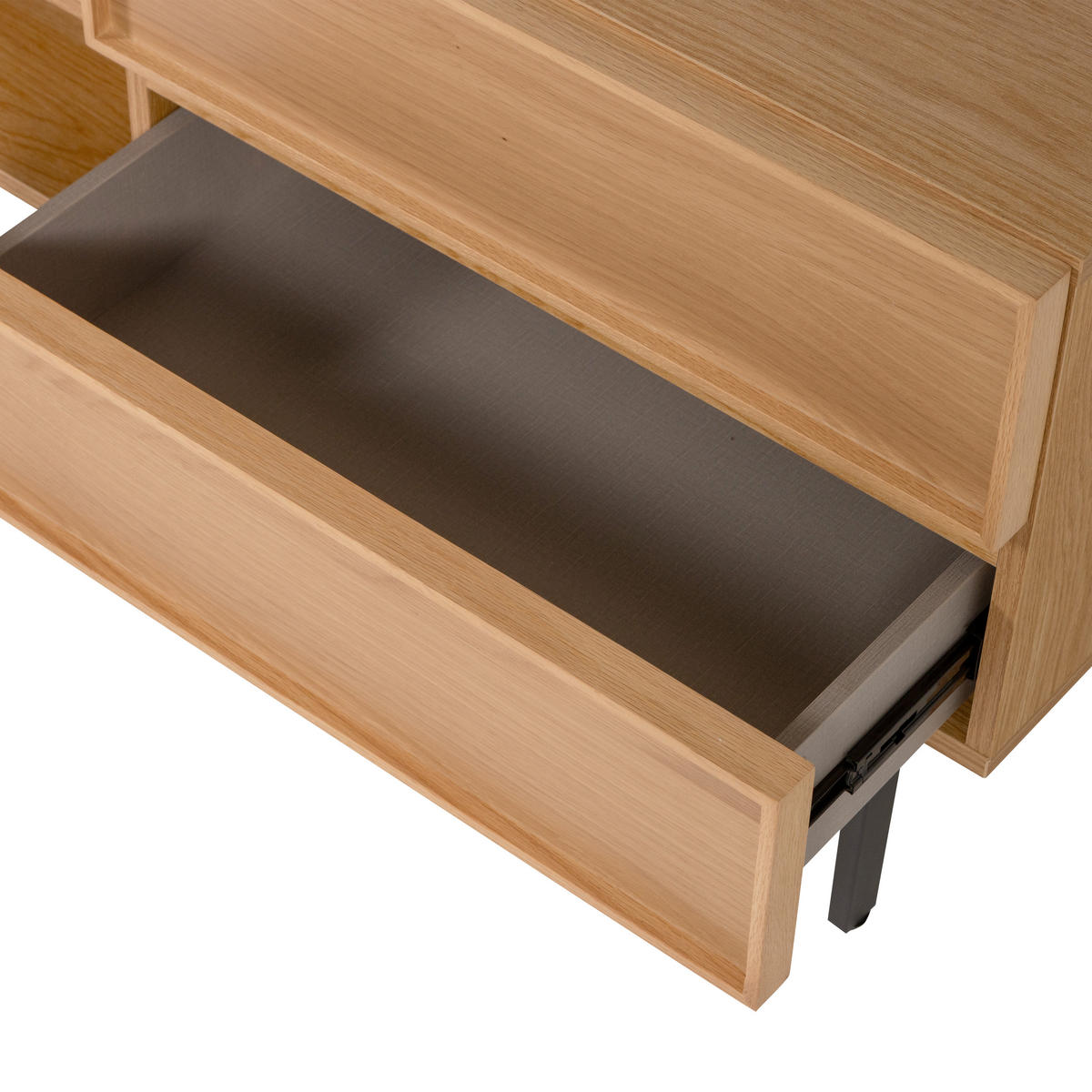 LOWBOARD TOURS 180/51/42 cm 2 Schublade(n) stehend  - Schwarz/Naturfarben, Design, Holzwerkstoff/Metall (180/51/42cm) - Livetastic