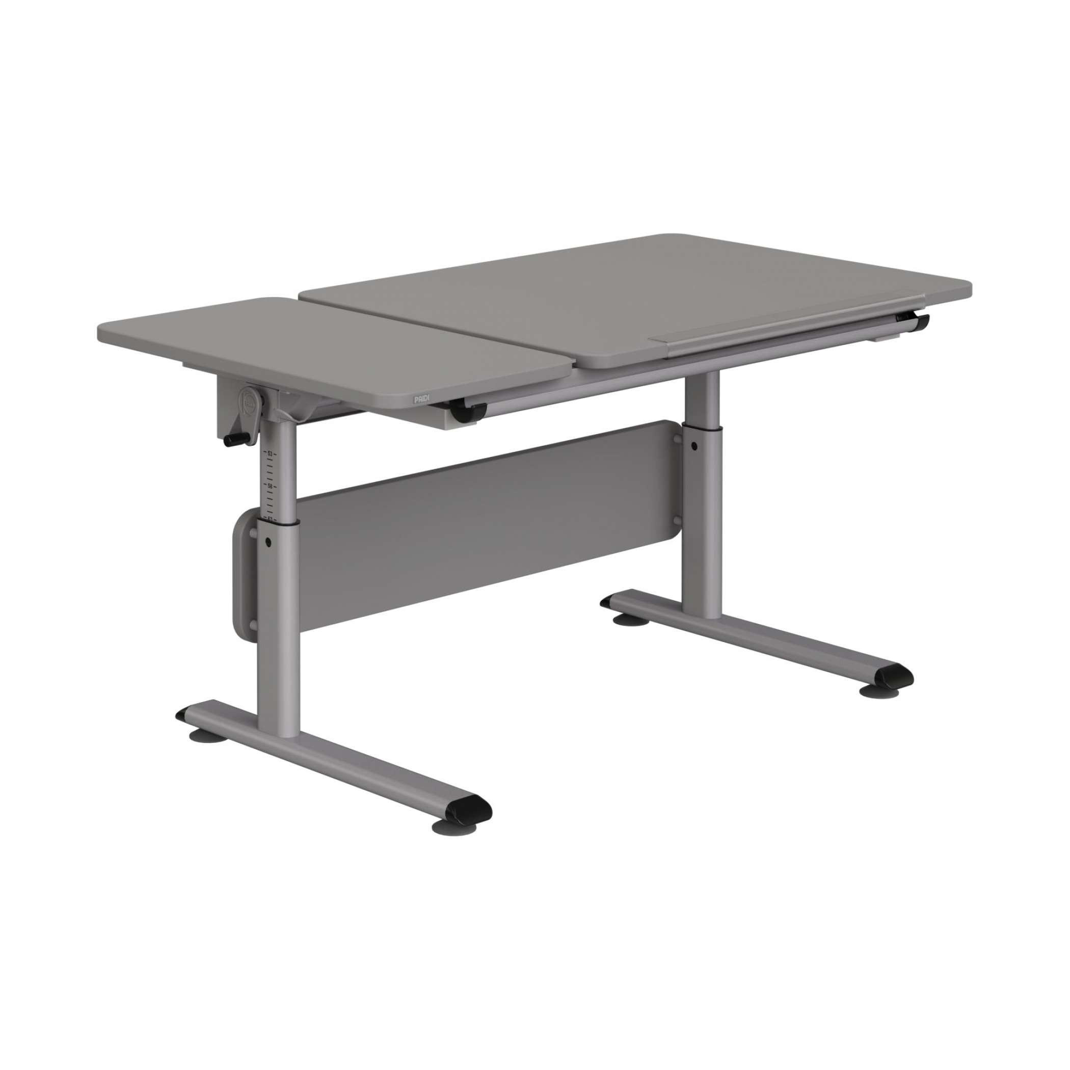 JUGENDSCHREIBTISCH 130/70/53-79 cm  - Silberfarben/Grau, Basics, Holzwerkstoff/Metall (130/70/53-79cm) - Paidi