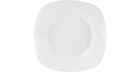 SUPPENTELLER Bone China Square 23 cm   - Weiß, Basics, Keramik (23cm) - Boxxx