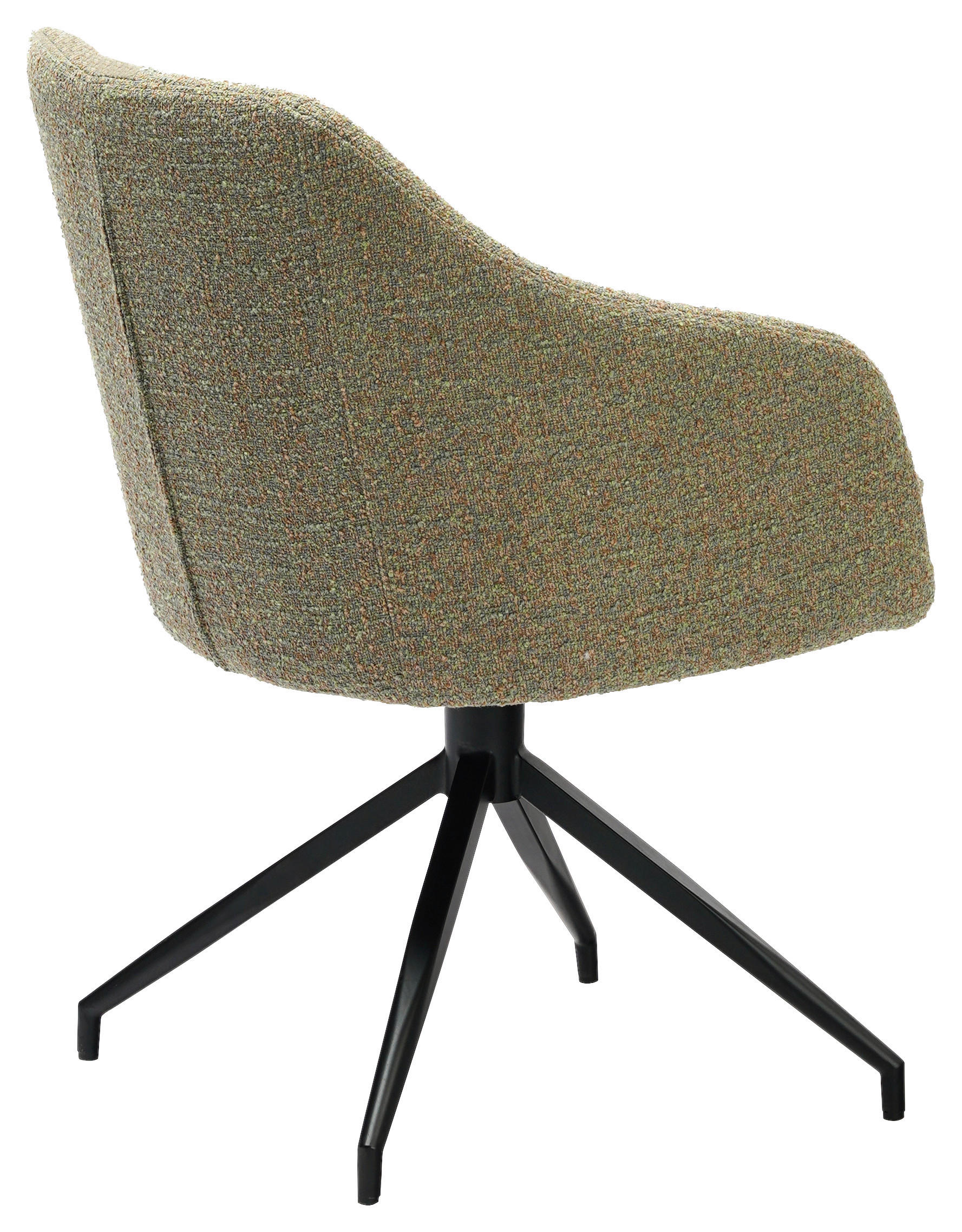 ARMLEHNSTUHL  in Eisen Webstoff  - Schwarz/Grün, Design, Textil/Metall (61/83/61.5cm) - Cassando