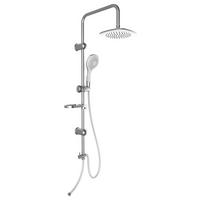 ÜBERKOPFBRAUSESET  - Chromfarben/Weiß, Basics, Kunststoff/Metall (2,2/100,5/34cm)