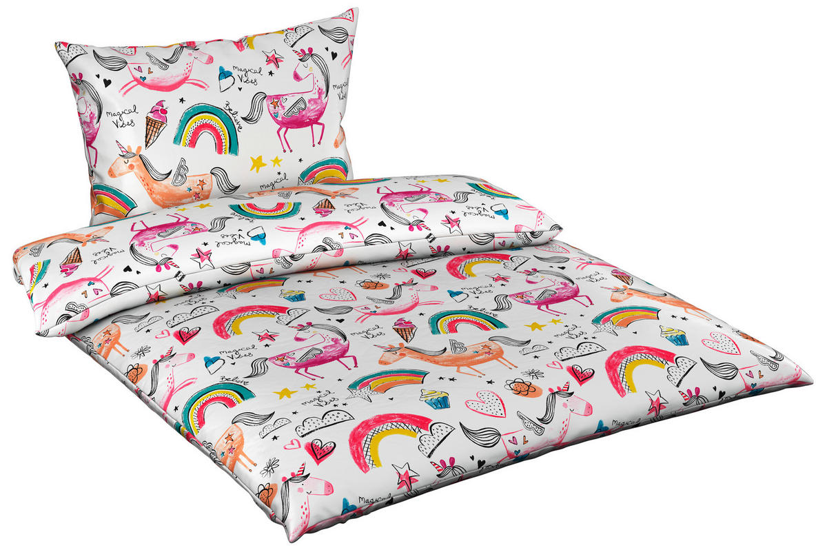 DETSKÉ OBLIEČKY S JEDNOROŽCAMI 140/200 cm  - pink, Konventionell, textil (140/200cm) - Ben'n'jen