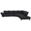 ECKSOFA in Echtleder Schwarz  - Schwarz, Design, Leder/Metall (340/272cm) - W.Schillig