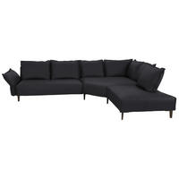 ECKSOFA in Echtleder Schwarz  - Schwarz, Design, Leder/Metall (340/272cm) - W.Schillig