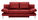 SCHLAFSOFA Echtleder Rot  - Chromfarben/Rot, MODERN, Leder/Metall (200/85/90cm) - Novel