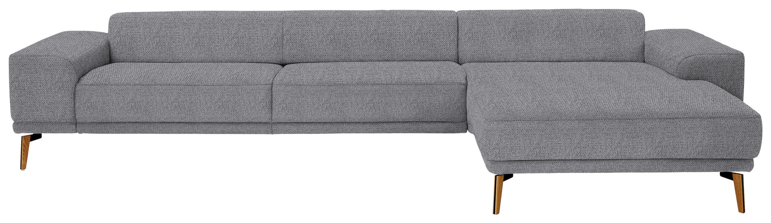 ECKSOFA in Flachgewebe Grau  - Wildeiche/Grau, Design, Holz/Textil (334/193cm) - Niels Andersson