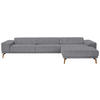 ECKSOFA in Flachgewebe Grau  - Wildeiche/Grau, Design, Holz/Textil (334/193cm) - Niels Andersson