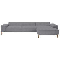 ECKSOFA in Flachgewebe Grau  334/193 cm  - Wildeiche/Grau, Design, Holz/Textil (334/193cm) - Niels Andersson