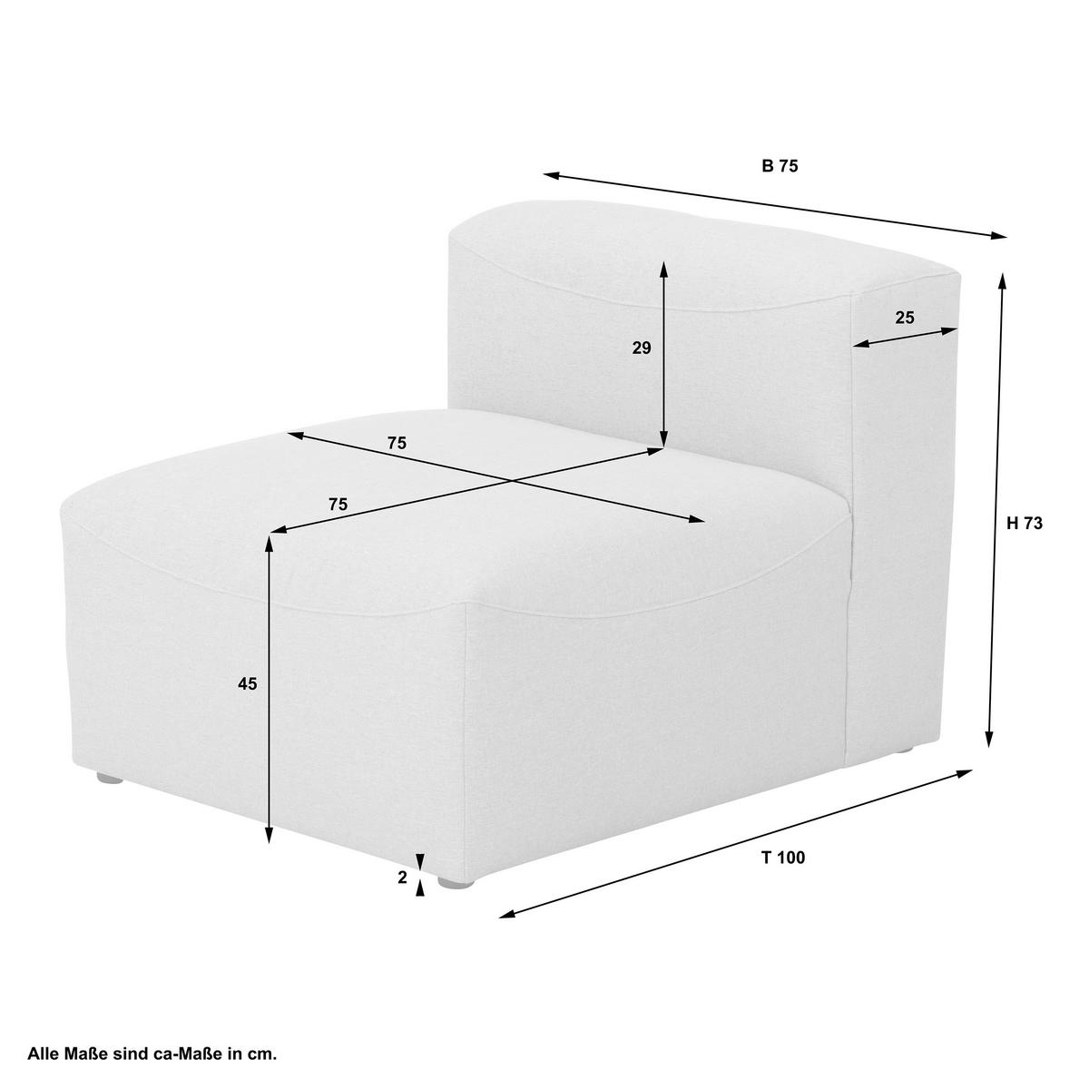 SOFAELEMENT Flachgewebe Creme  - Creme, Design, Kunststoff/Textil (75/73/100cm) - Max Winzer