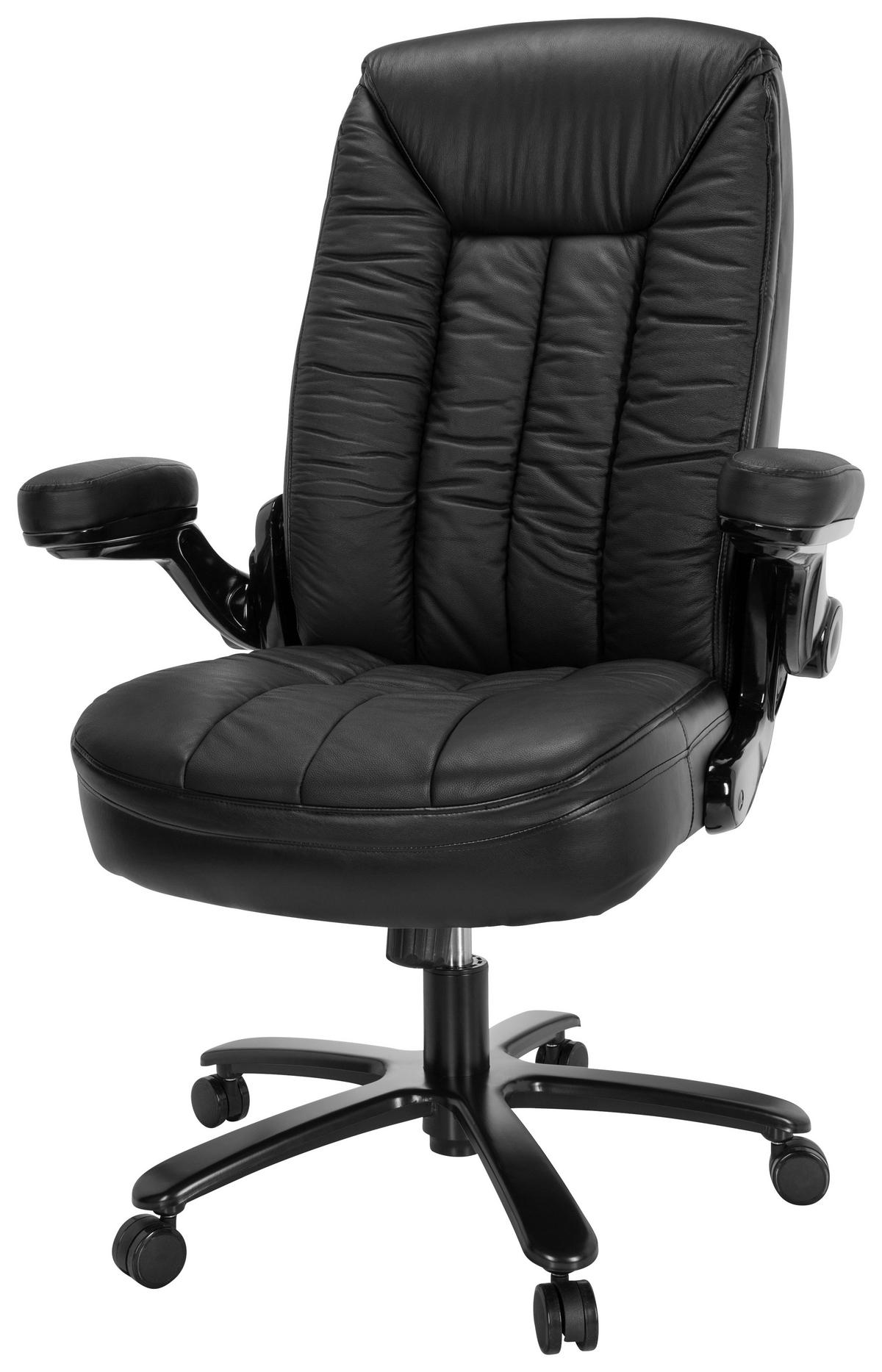 CHEFSESSEL  in Lederlook Schwarz  - Schwarz, MODERN, Leder/Kunststoff (85/122/82cm) - MID.YOU