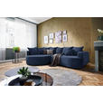 ECKSOFA in Chenille Dunkelblau  - Schwarz/Dunkelblau, Design, Kunststoff/Textil (194/307cm) - Carryhome