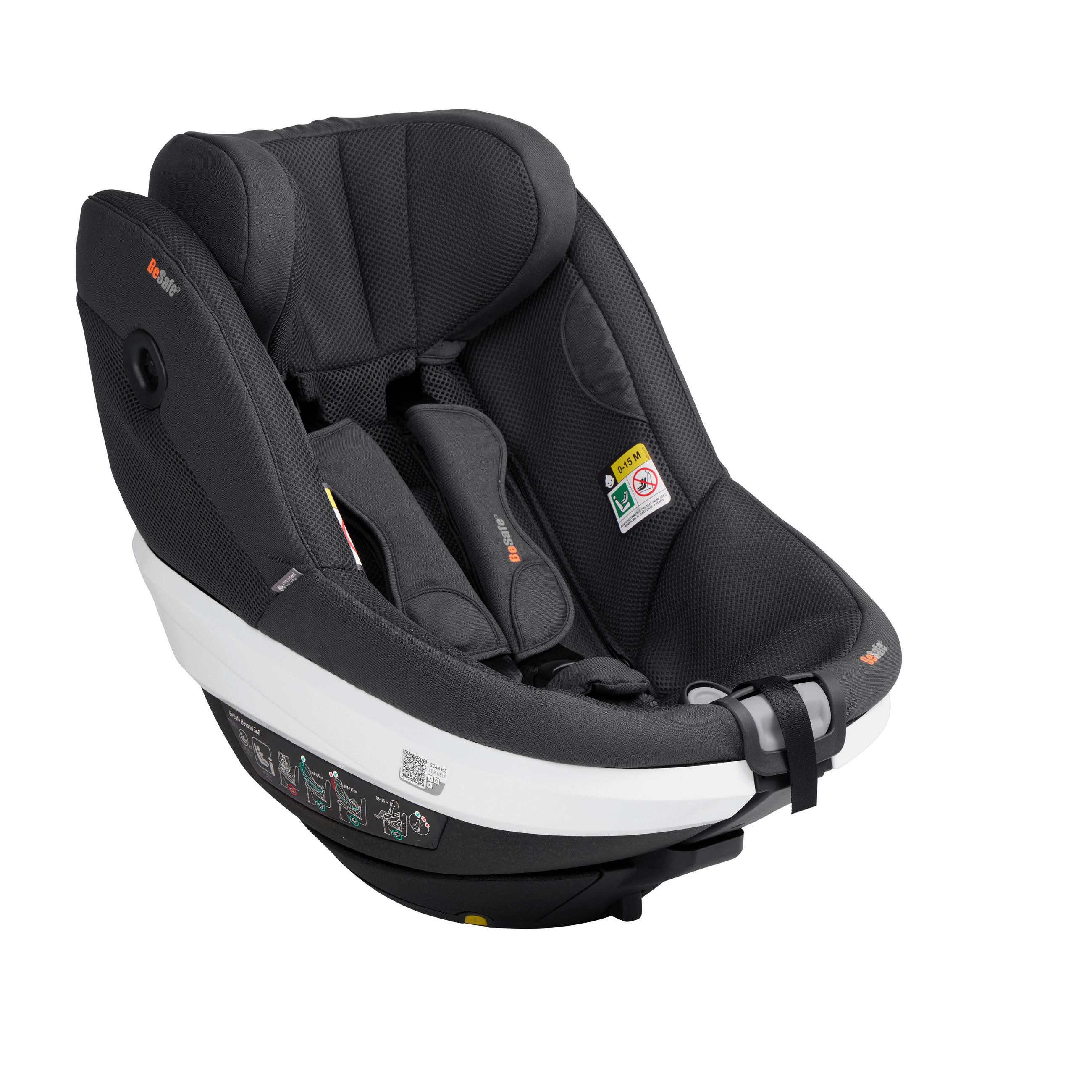 DJEČJA AUTOSJEDALICA Beyond 360 - tamno siva, Basics, tekstil (67/44cm) - Besafe