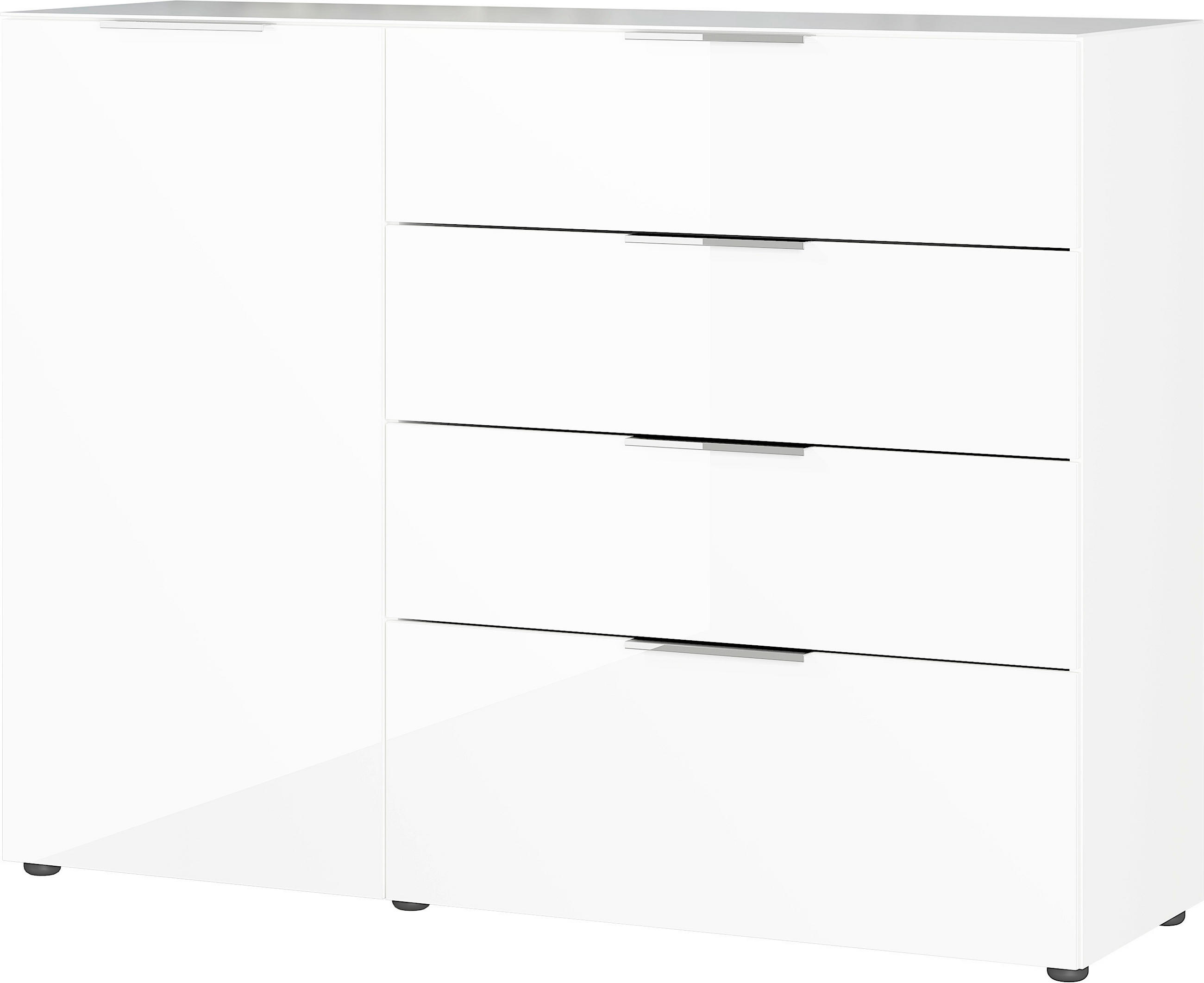 TÁLALÓSZEKRÉNY 134/102/42 cm - krómszínű/fekete, Modern, műanyag/faalapú anyag (134/102/42cm) - Premium Living
